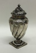 A baluster shaped Victorian silver pepper. Birming