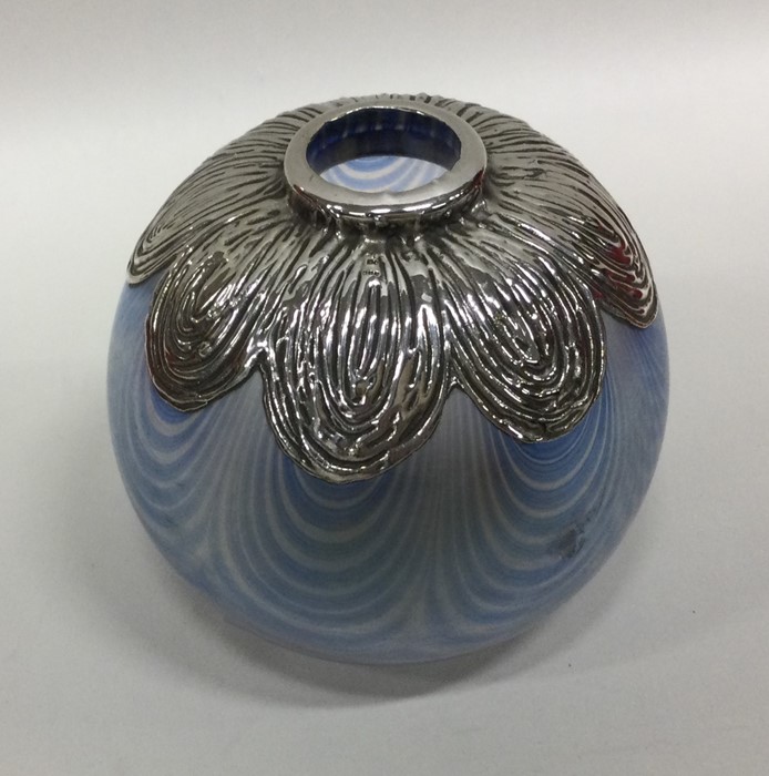 An unusual Continental silver blue iridescent glas