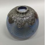 An unusual Continental silver blue iridescent glas