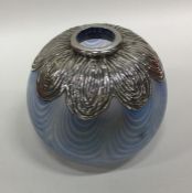 An unusual Continental silver blue iridescent glas