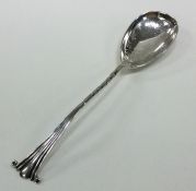 A silver jam spoon with engraved bowl. Birmingham.