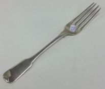 YORK: A rare crested silver table fork. 1817. By B