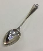 A stylish silver dessert spoon of textured form. S