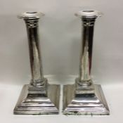 A pair of heavy Old Sheffield Plated candlesticks