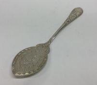 A good cast silver server embossed with swags and