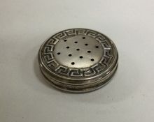 An unusual double sided silver box with Greek Key