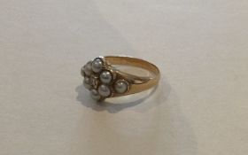 An attractive Victorian pearl and diamond cluster