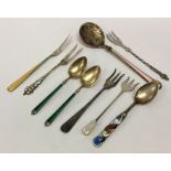 A collection of Continental silver and enamelled c