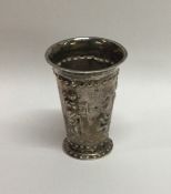 A Dutch miniature silver spill vase decorated with