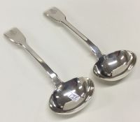 A good pair of crested silver fiddle pattern sauce