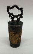 A cast silver bottle stopper, London 1863. By Geor
