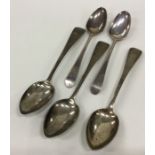 HESTER BATEMAN: Five silver OE pattern teaspoons.