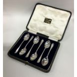 A stylish set of silver teaspoons. Sheffield. By J