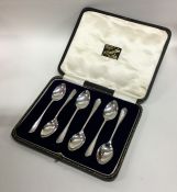 A stylish set of silver teaspoons. Sheffield. By J