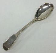 A large silver fiddle pattern anointing spoon. Lon