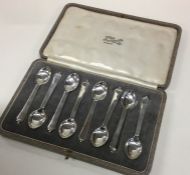 GEORG JENSEN: A good set of eight silver coffee sp