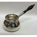 A good George III silver brandy pan with turned ha