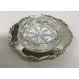 A heavy silver and cut glass preserve dish. Birmin