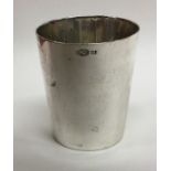 A Russian silver tapering shot glass. Punched to s