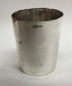 A Russian silver tapering shot glass. Punched to s