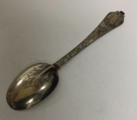 A rare 17th Century silver gilt trefid spoon with
