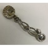 A rare Victorian cast silver salt spoon in the for