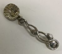 A rare Victorian cast silver salt spoon in the for