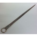 A good Georgian silver meat skewer with ring thumb