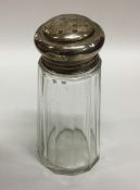 A silver and glass mounted sugar caster. Birmingha