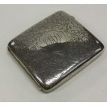 A good Edwardian silver engraved cigar case. Birmi