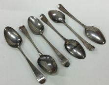 HESTER BATEMAN: A set of six Georgian silver OE pa