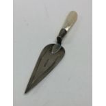 A silver and MOP bookmark with tapering handle. Ap