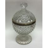 An attractive cut glass and silver gilt sweet dish