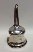 A good heavy Georgian silver wine funnel with cres