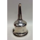 A good heavy Georgian silver wine funnel with cres