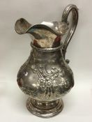 A massive baluster shaped American silver jug prof