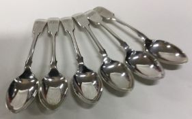 A good set of six fiddle pattern silver teaspoons.