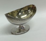 A George III silver salt with crested side to reed