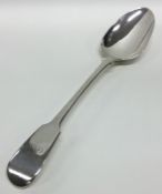 A heavy large fiddle pattern silver basting spoon.