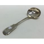 A Victorian silver fiddle pattern cream ladle. Bir