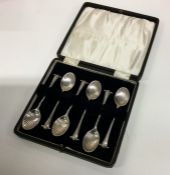 A heavy set of good quality silver coffee spoons o