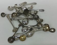 A selection of silver salt spoons. Various dates a