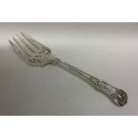 EXETER: A heavy Kings' pattern silver serving fork
