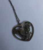 GEORG JENSEN: A heart shaped Danish silver pendant