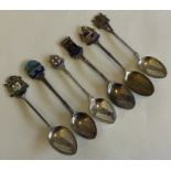 A collection of six good silver souvenir spoons. V