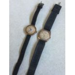 Two gold mounted wristwatches. Est. £30 - £50.
