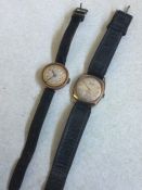 Two gold mounted wristwatches. Est. £30 - £50.