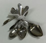 A group of five OE pattern silver sugar tongs. App