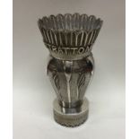 A Continental silver filigree vase with wire work