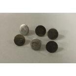 A set of six 18th Century silver buttons with init